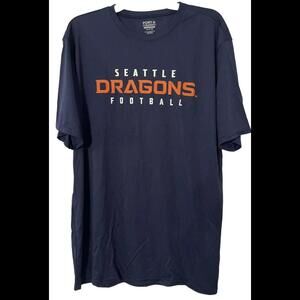 NEW Seattle Dragons XFL Football T Shirt Adult XL Navy Blue